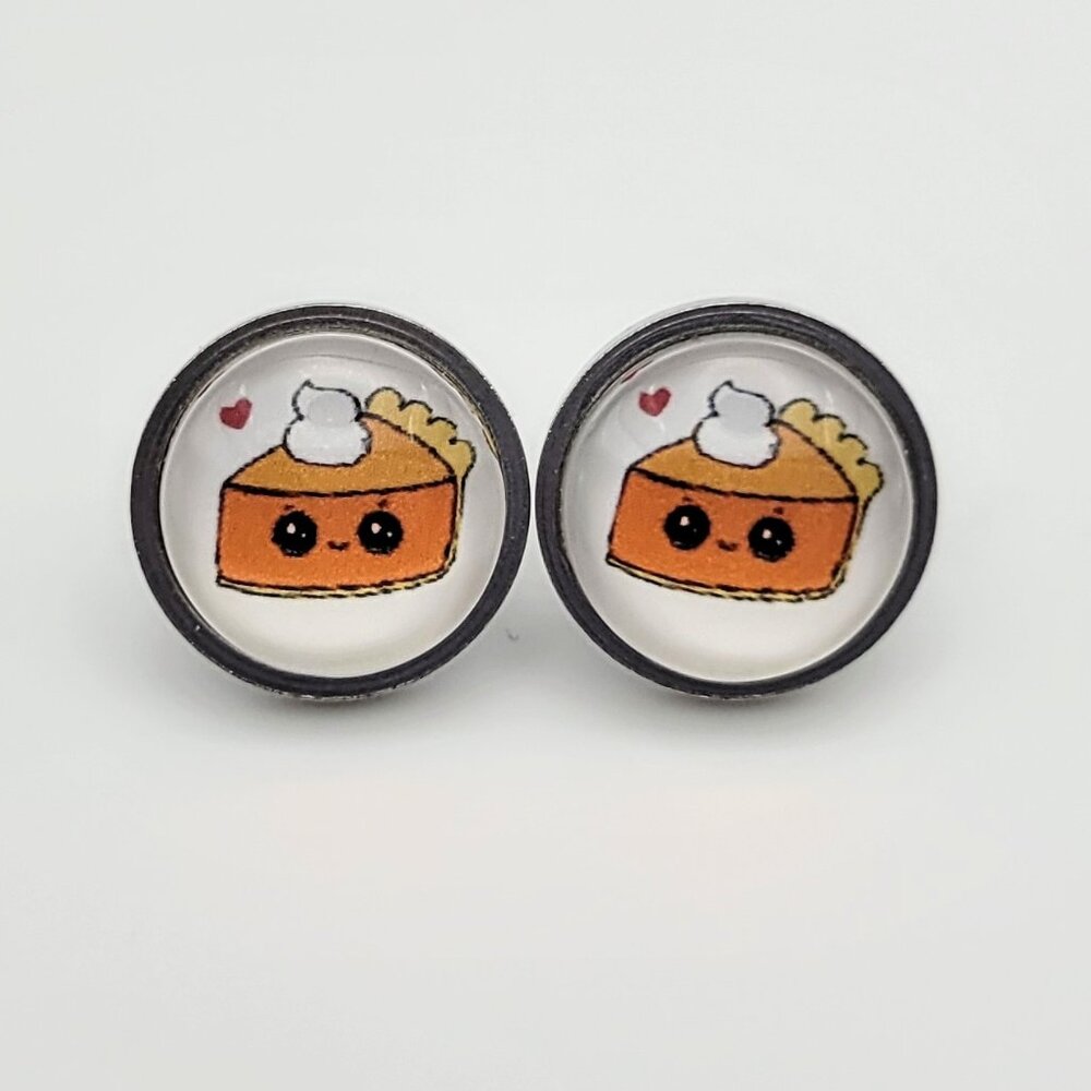 Thanksgiving Pumpkin Pie Women's Holiday Fashion Stud Earring